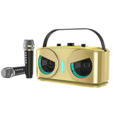 Wireless Bluetooth Karaoke Speaker with 2 Microphone Home KTV Set Grey V1263-JX-6966-1