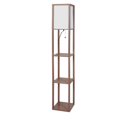 EMITTO LED Floor Lamp with Storage Shelf Brown LI0391-BR