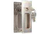 Zinc Alloy Sliding Door Lock Latch Handle Set Bathroom Balcony Cabinet Door Hardware FittingsBrushed V1294-YM0901-3114200066712