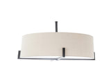 Modern Scandi Metal Hanging Pendant Lamp w/ Linen Shade Light - Matte Black V563-75170