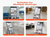 Brochure Display Rack, 20 Pockets Literature Display Stand, Portable Floor Standing V952-WJZSXLDSZJS2CXBZV001V0