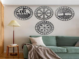 Metallic Viking Wall Art Nautical Nordic Compass Decor for Bedroom or Living Room V1237-ZY-203-4931