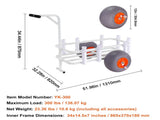Beach Fishing Cart, 136 kg Load Capacity, Fish and Marine Cart with Two 330 mm Big Wheels PU Balloon V952-LLKYJC13YC0073FBMV0