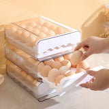 Egg Storage Box with Tray for Refrigerator - Plastic Egg Holder Container for Fridge Organization, V1369-AZ3-W-11151