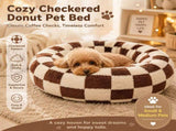 Small Medium Pet Donut Bed -60cm outer diameter, Soft Plush Round Dog Bed and Cat Bed V888-ELOSUNG54600