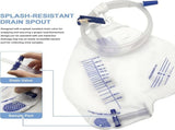 5 Pack Catheter Bags,2000 Ml Urinary Drainage Bag with Anti-Reflux Chamber,48"Precision Drainage V1192-AZ-W-28234