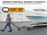 Kartrite Trailer Dolly Adjustable 2in Hitch Ball 1500kg Tongue Weight Capacity w/8in Swivel Whe TDM-PMG-D77-BK