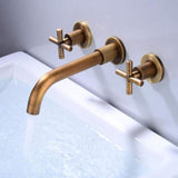 Antique Black Brass Wall Mounted Bathroom Sink Mixer Tap Hot and Cold Basin Faucet V1188-MS-527-013