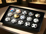 1970-2026 Handmade Mini Football Ornaments, 15 Classic Reproductions, Leather Hand-Stitched, with V1232-ZQMX001