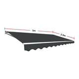 Outdoor Folding Arm Awning Retractable Sunshade Canopy Grey 5.0m x 2.5m V63-842771