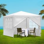 Instahut Gazebo 3x3m Marquee Wedding Party Tent Outdoor Camping Side Wall Canopy Window Panel White GAZEBO-WED-C-FG-3X3-4W-WH