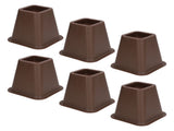 6 Pcs Furniture Risers Plastic Antislip Bed Risers Wood Grain for Storage Desk Sofa Chair Washing V1294-YM0521-3117220279611