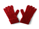 Red Unisex Touchscreen Ribbed Warm Cycling Windproof Knitted Five-finger Gloves V888-ELOSUNG32681