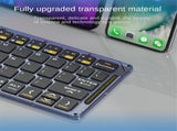 Foldable Keyboard F69 Transparent Bluetooth Keyboard Triple Device Connection V1263-JX-7780