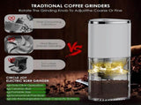 Electric Burr Coffee Grinder - Mini Automatic Bean Mill with LED Atmosphere Light V1263-JX-4443