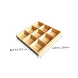 Drawer Organizer - Sorting Box with 9 Compartments - Bamboo Tea Box - Small Storage Trays - Desk V1189-WXF-260203-00465