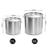 SOGA Stock Pot 21L 50L Top Grade Thick Stainless Steel Stockpot 18/10 SOGASTOCKPOT30CM40CM