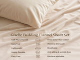Giselle Double Sheet Set 150 GSM Anti-pilling Micro Flannel, Fast Drying Lightweight 4 Piece, 40CM SHEETSETS-FLA-CW-D