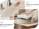 Beige Placemats Set of 6 - Heat Resistant Non-Slip Place mats for Dining Table, Washable Durable PVC V1258-DP02-C-1304