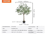 Artificial Eucalyptus Tree, 15.2cm Tall Faux Plant, Secure PE Material & Anti-Tip Tilt Protection V952-RZS6FTAS00006C43AV0