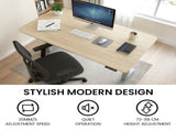 FORTIA Sit To Stand Standing Desk, 120x60cm, 72-118cm Electric Height Adjustable, Light Oak Style V219-ADKSSTFO2LOSB