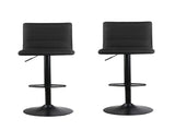 Artiss 2x Bar Stools Gas Lift Linen Fabric Black BA-TW-V17-1168-BKX2