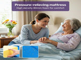 EQUIPMED Electric 8 Function Medical Bed , w/ Mattress & Over Bed Table, Adjustable Back and Leg V219-BNSADBEQE07A