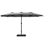 Instahut 4.57m Outdoor Umbrella w/Base Stand Beach Pole Garden Tilt Charcoal UMB-POLE-4-BASE-50N-CO