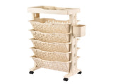 Slim Storage Cart Multi Layer Versatile Dual Sided Slim Rolling Cart Organizer Mobile Shelf for Home V1294-YM0901-3117240227411