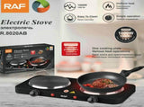 Double Burner Electric Ceramic Cooktop 2000W Countertop Hot Plate with 5-Level Temperature Control, V1341-ZY-6RD9N6JA-WHITE