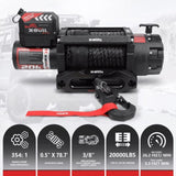 X-BULL 12V Electric Winch 20000LBS Synthetic Rope Truck Trailer Winch 4X4 4WD V211-AUEB-AXBL001