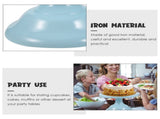 Metal Dessert Stand, Sky-Blue, Durable and Stylish for Home 2Pcs V1369-AZ3-W-20863