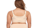 2 Pcs Size L Women's Wireless Large-Cup Lace Bra with Front Clasp - Comfortable, Breathable, Beige V888-ELOSUNG27585
