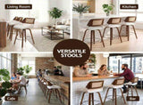 Artiss Wooden Bar Stools Set of 3 Swivel Kitchen Counter Stool Chair 60cm Seat Height BA-B-0369-RAT-WHX3