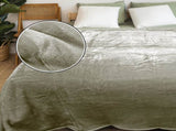 Laura Hill 3m x 3m XL Faux Mink Blanket Double-Sided Soft Plush Bed Oversized Throw Rug Olive MINK-XL-SL