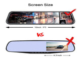 10-Inch Dual Lens Dash Cam Mirror - 1080P FHD Touch Screen Car DVR with Rear Camera, Night Vision & V888-ELOSUNG35863