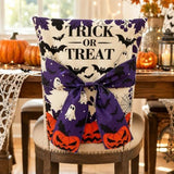Halloween Dining Chair Slipcover Spooky Chair Back Stretchable Washable Chair Protective V1107-128-77374-C-4PACK