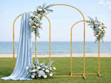 Wedding Arch Backdrop Stand Set of 3 Gold Metal Wedding Arched Frame, Easy to Assemble, Stable WESD-ARCH-3PC-GD