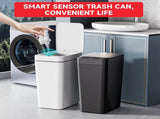 White Smart Sensor Trash Can Slim, Durable, and Hands-Free Waste Bin for Kitchen, Bathroom, or V888-ELOSUNG36783