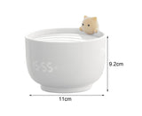 Alarm Clocks USB Powered Cats Teacup ABS LED Night Light Digital Clock for Desk - Yellow V1263-JX-296
