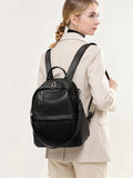 Lychee-grain leather backpack wear-resistant, large capacity, casual travel & commute, multiple V1232-SJB-ZP-001