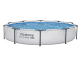 Bestway 305CM Swimming Pools Steel Above Ground Round Backyard Pool Set White BW-POOL-R-305-56407