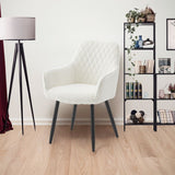 Neo Cindy Ivory Fabric Dining Chair 2-Piece Set V195-CINDY-IVORY
