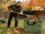 30 Gallon Canvas Leaf Bag Heavy Duty Yard Waste Tote with Rubber Grip Handles for Outdoor Clean Up V1369-AZ3-W-11148