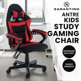 Sarantino Antre Kids Study Gaming Chair Black Red Computer Seat Ergonomic Back Support Padded A CH-MLM-691-BKRD