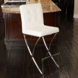 Pandora Bonded Leather & Steel Bar Stool in White V1041-JMC-1083WHITE