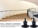 Handrail Bracket Black Sturdy Iron Mounting Holder for Home 2Pcs V1370-AZ4-14841