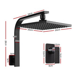 Cefito 8'' Rain Shower Head Wall Arm Square High Pressure Mixer Tap Black SHOWER-A3-SQ-8-BK-MIXER