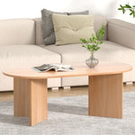 Artiss Coffee Table Oval 110CM Pine Alva FUR-U-COF-01-WD