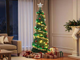 Jingle Jollys Pop Up Christmas Tree Pre Decorated Warm White LED 160cm PUT-XMAS-5IN-2